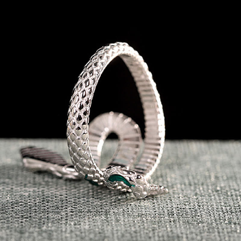 Buddha Stones 925 Sterling Silver Year Of The Snake Adjustable Blessing Ring - image 3