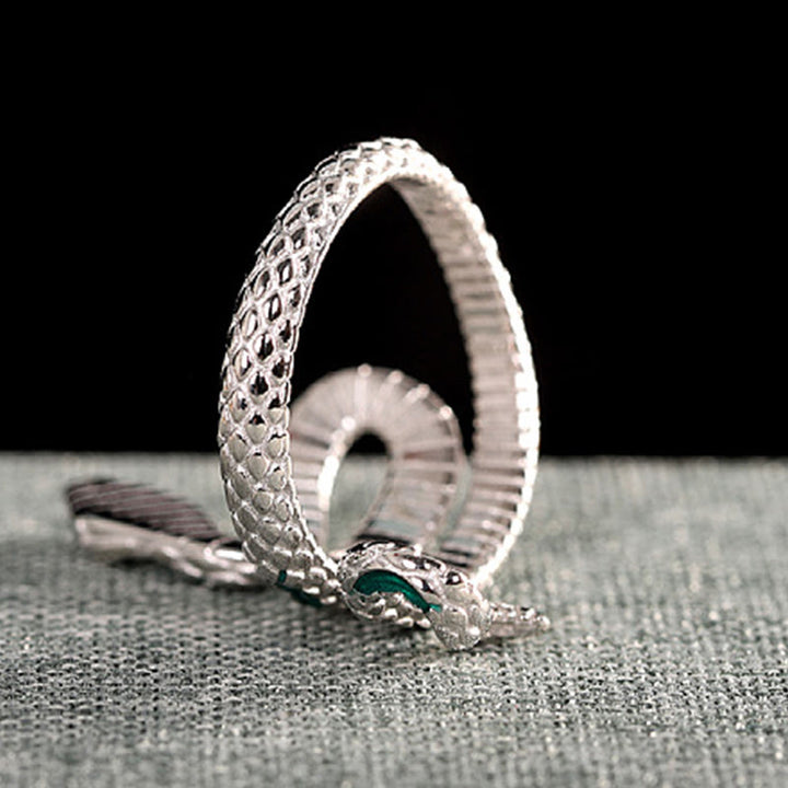 Buddha Stones 925 Sterling Silver Year Of The Snake Adjustable Blessing Ring - image 3
