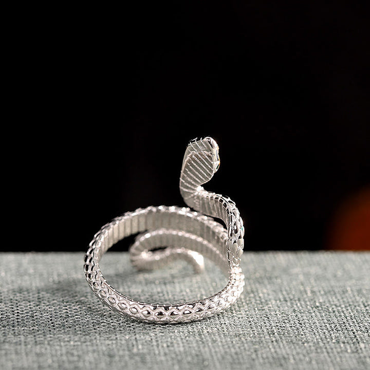 Buddha Stones 925 Sterling Silver Year Of The Snake Adjustable Blessing Ring - image 8