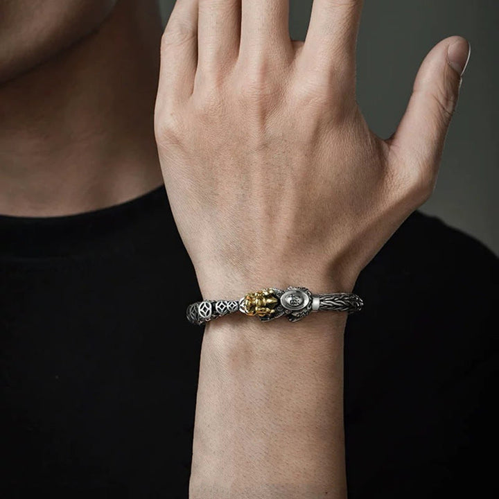 Buddha Stones 925 Sterling Silver PiXiu Copper Coins Ingot Wealth Bracelet Bangle - image 8