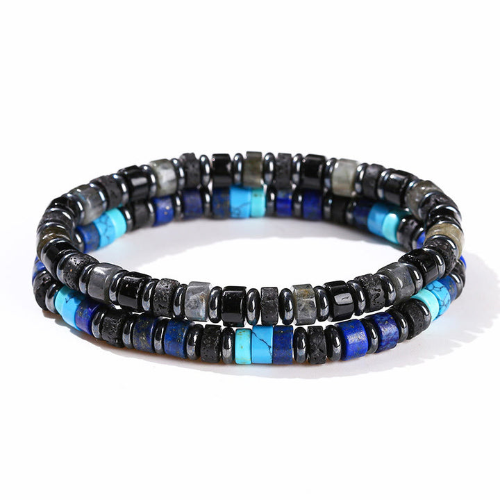 Buddha Stones Hematite Turquoise Lazurite Lapis Lazuli Lava Rock Black Glitter Stone Support Bracelet - image 18