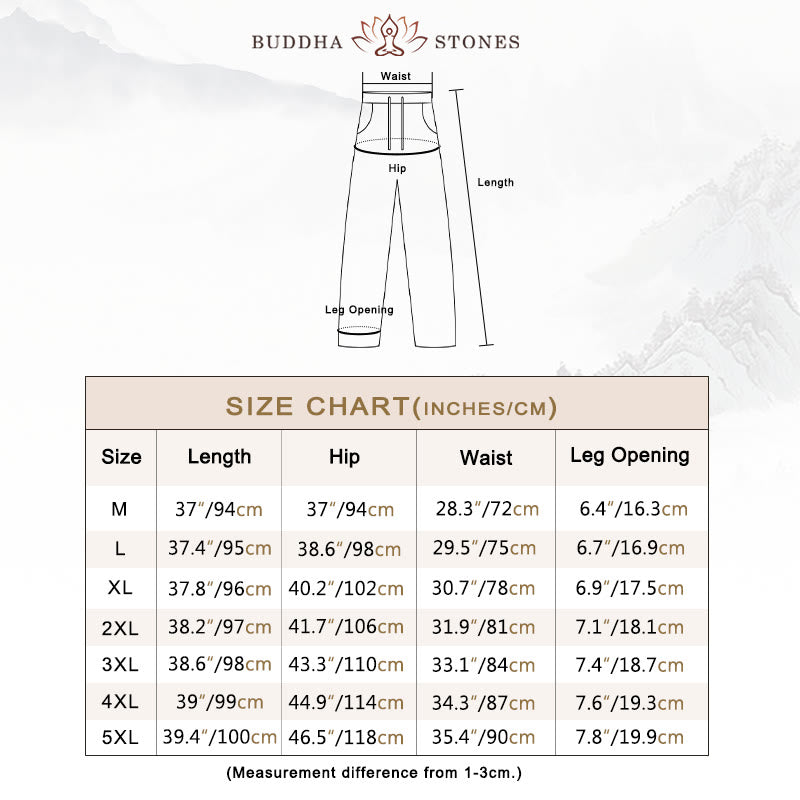 Buddha Stones Pure Color Cotton Linen Long Sleeve Top Pants Clothing Men's Set - image 7
