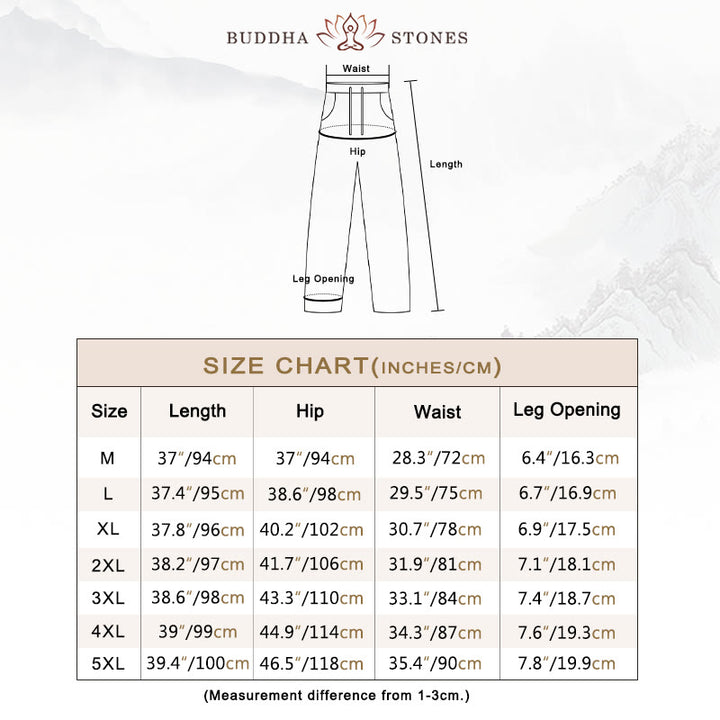 Buddha Stones Pure Color Cotton Linen Long Sleeve Top Pants Clothing Men's Set - image 7