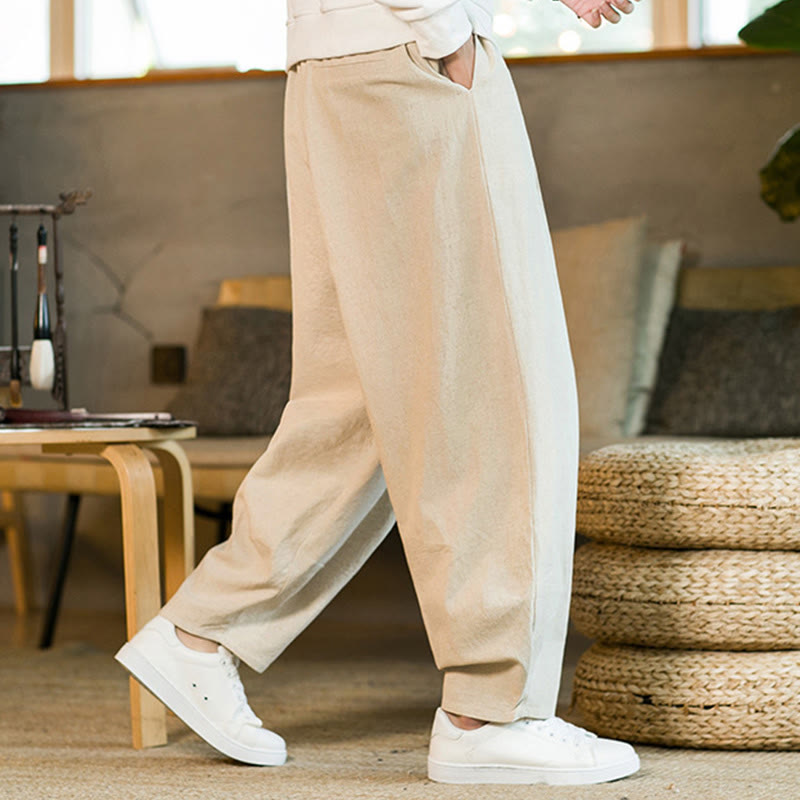 Buddha Stones Solid Color Drawstring Men's Harem Pants With Pockets - image 29