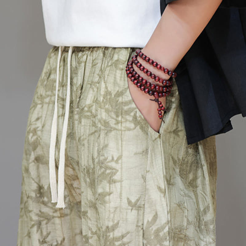 Buddha Stones Bamboo Ankle Frog-button Drawstring Men's Pants With Pockets - image 9