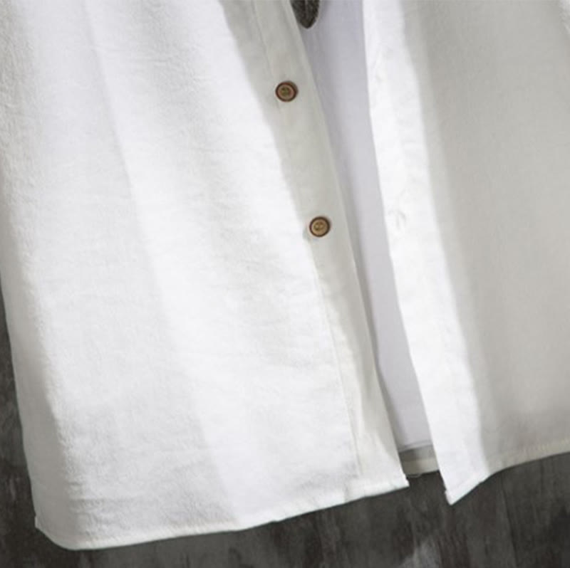 Buddha Stones Casual Solid Color Front Button Three Quarter Sleeves Men's Shirt - image 4