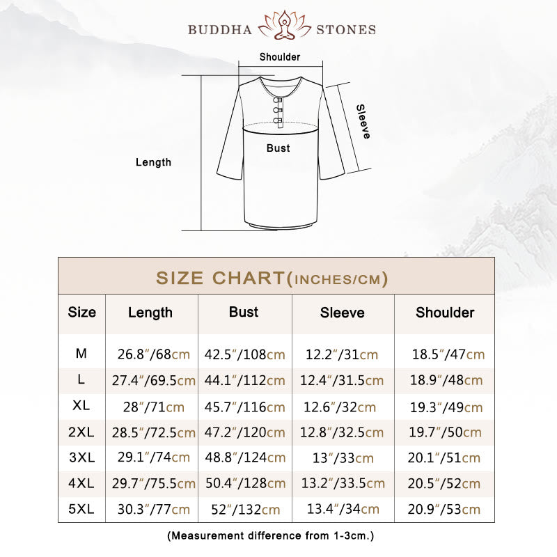 Buddha Stones Frog-Button Plain Color Chinese Tang Suit Half Sleeve Shirt Linen Men Clothing - image 6