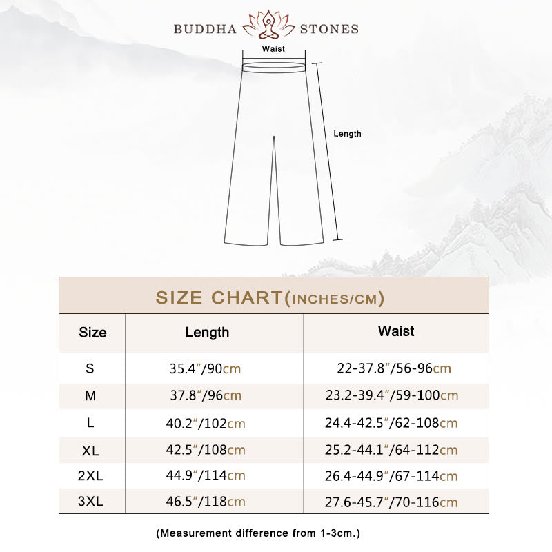 Buddha Stones Summer Unisex Elastic Waist Tai Chi Qigong Practice Pants With Pockets - image 7