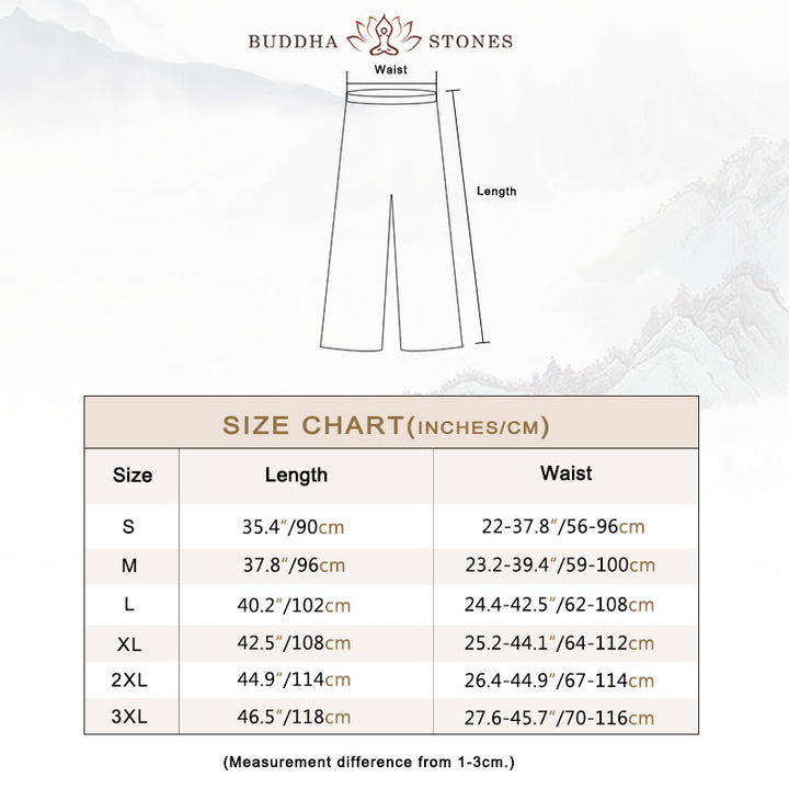 Buddha Stones Summer Unisex Elastic Waist Tai Chi Qigong Practice Pants With Pockets - image 7