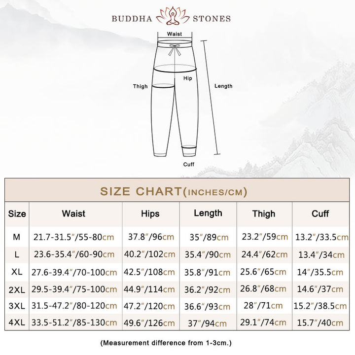 Buddha Stones Casual Women's Cotton Drawstring Harem Pants With Pockets - image 4