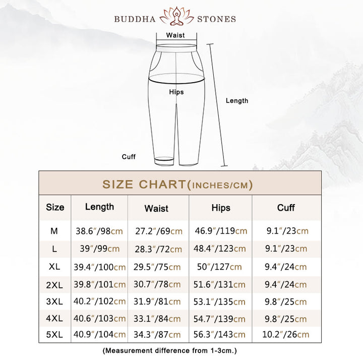 Buddha Stones Red Brown Graffiti Bird Print Cotton Men's Harem Pants With Pockets - image 5
