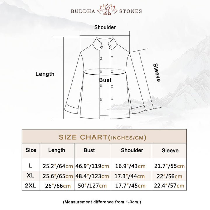 Buddha Stones Solid Color Casual Frog-button Turtleneck Cotton Linen Women's Jacket Shirts Clothing