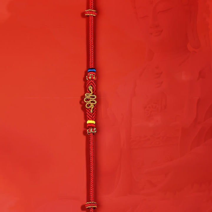 Buddha Stones Red String Eight Thread Peace Knot Year Of The Snake Protection Braided Bracelet