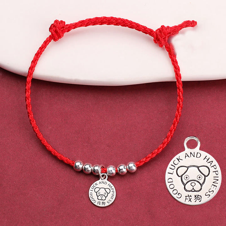 Buddha Stones Chinese Zodiac Kid Red String 999 Sterling Silver Protection Bracelet