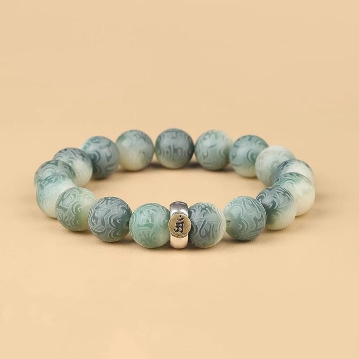 Buddha Stones Chinese Zodiac Natal Buddha Bodhi Seed Om Mani Padme Hum Engraved Wisdom Bracelet