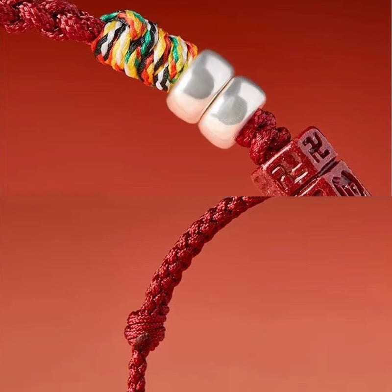 Buddha Stones 925 Sterling Silver Om Mani Padme Hum Cinnabar Blessing Child Adult Bracelet - image 3