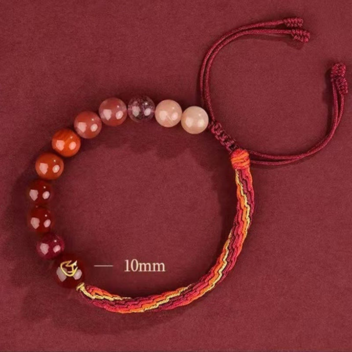 Buddha Stones Five Elements Various Crystal Agate Wealth Reincarnation Knot Braid Bracelet