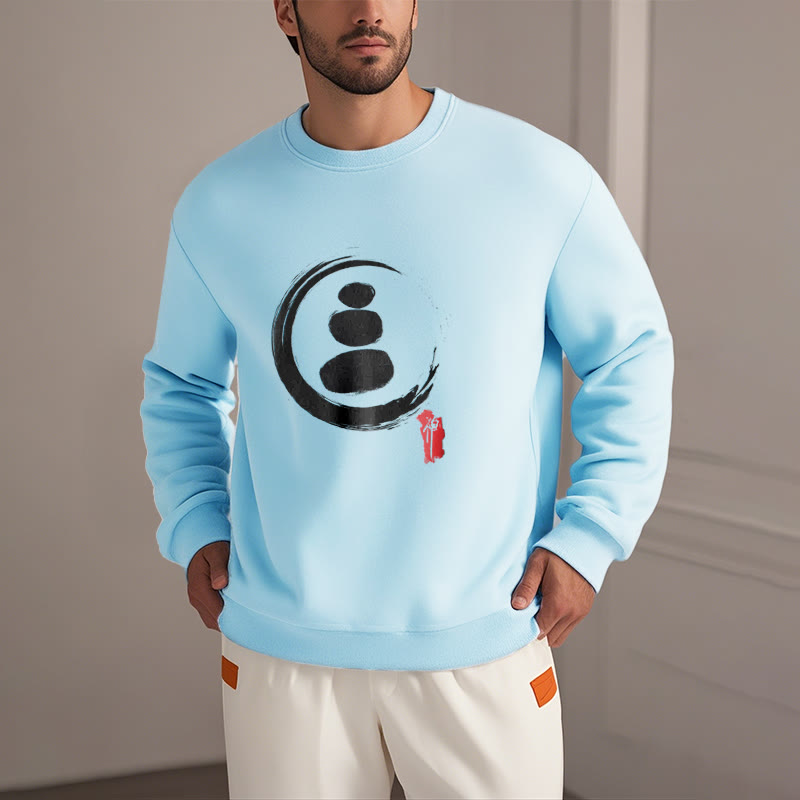 Buddha Stones Zen Circles Fleece Lined Sweatshirt