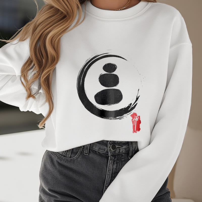 Buddha Stones Zen Circles Fleece Lined Sweatshirt