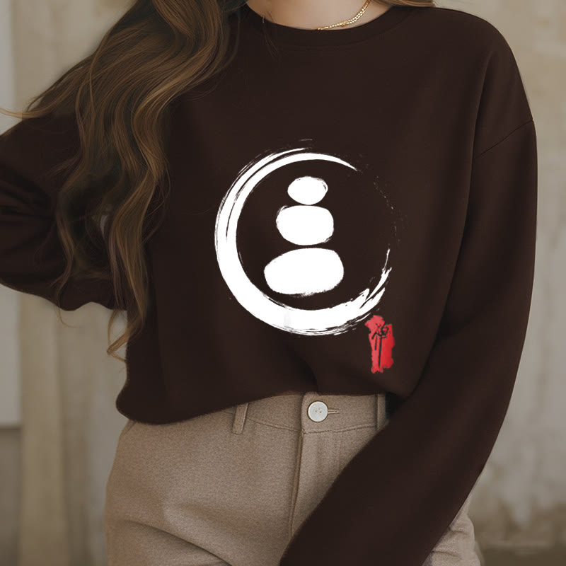 Buddha Stones Zen Circles Fleece Lined Sweatshirt