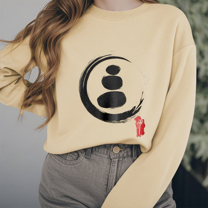 Buddha Stones Zen Circles Fleece Lined Sweatshirt