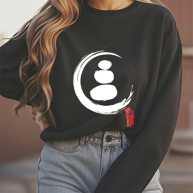 Buddha Stones Zen Circles Fleece Lined Sweatshirt