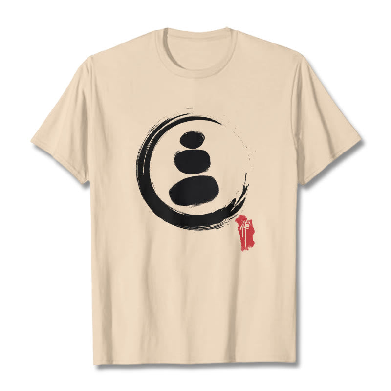 Buddha Stones Zen Circles Cotton Tee T-shirt - Bisque - 2XL - image 6