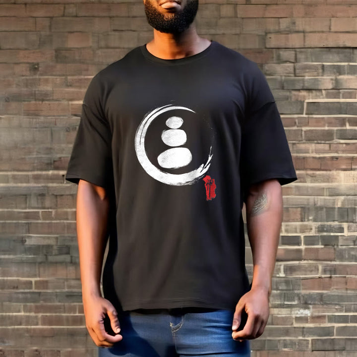 Buddha Stones Zen Circles Cotton Tee T-shirt