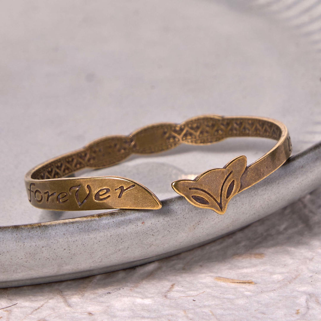 Buddha Stones Fox Head Copper Brass 'Love You Forever' Luck Self Care Bracelet Bangle - image 3