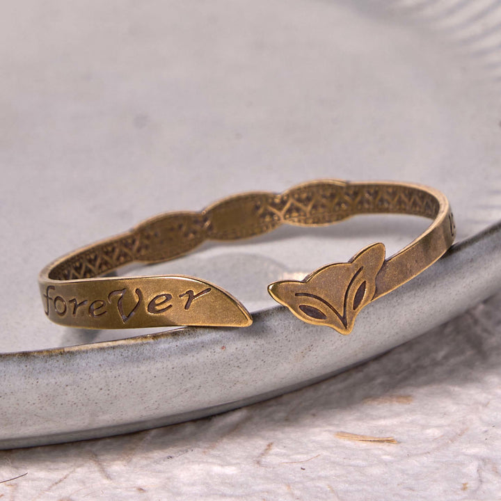 Buddha Stones Fox Head Copper Brass 'Love You Forever' Luck Self Care Bracelet Bangle - image 3