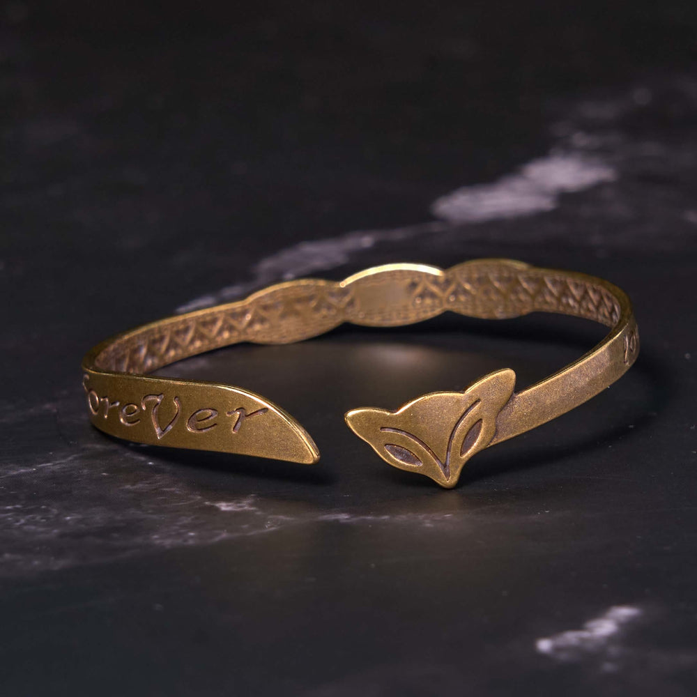 Buddha Stones Fox Head Copper Brass 'Love You Forever' Luck Self Care Bracelet Bangle - image 2