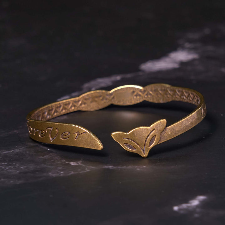 Buddha Stones Fox Head Copper Brass 'Love You Forever' Luck Self Care Bracelet Bangle - image 2