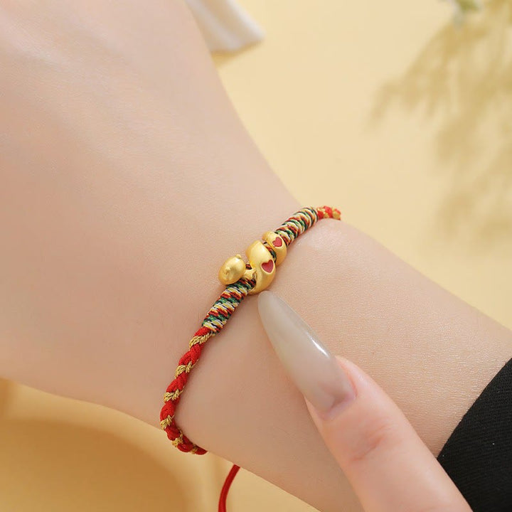 Buddha Stones Red String Copper Brass Love Year Of The Snake Protection Braided Bracelet