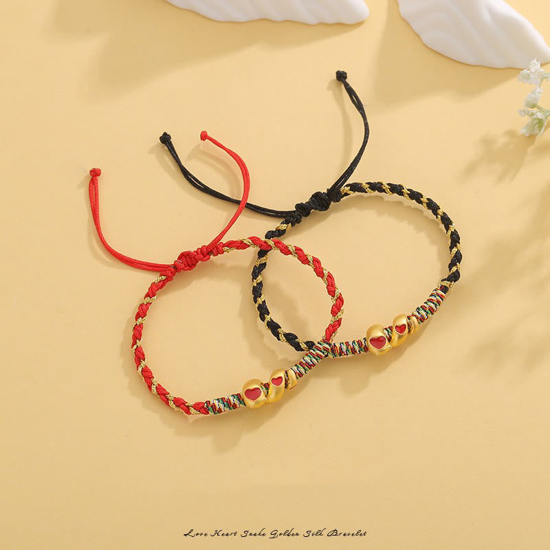 Buddha Stones Red String Copper Brass Love Year Of The Snake Protection Braided Bracelet