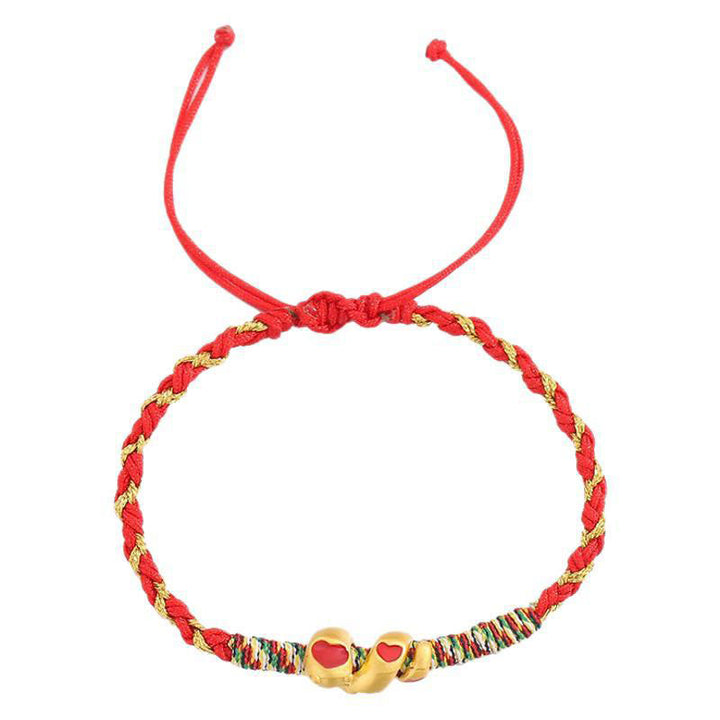 Buddha Stones Red String Copper Brass Love Year Of The Snake Protection Braided Bracelet