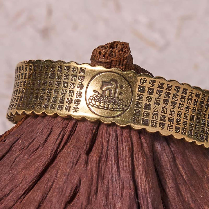 Buddha Stones Great Compassion Mantra Copper Brass Luck Self Care Bracelet Bangle - image 4