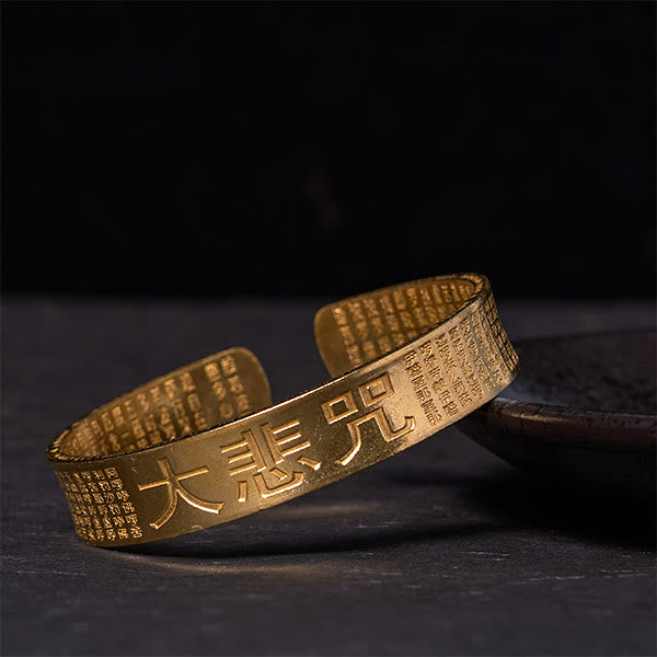 Buddha Stones Great Compassion Mantra Copper Brass Luck Power Bracelet Bangle - Polished(Wrist Circumference: 14-18cm) - image 6