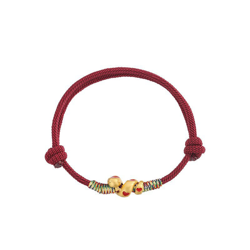 Buddha Stones Red String Copper Alloy Love Year Of The Snake Protection Braided Bracelet