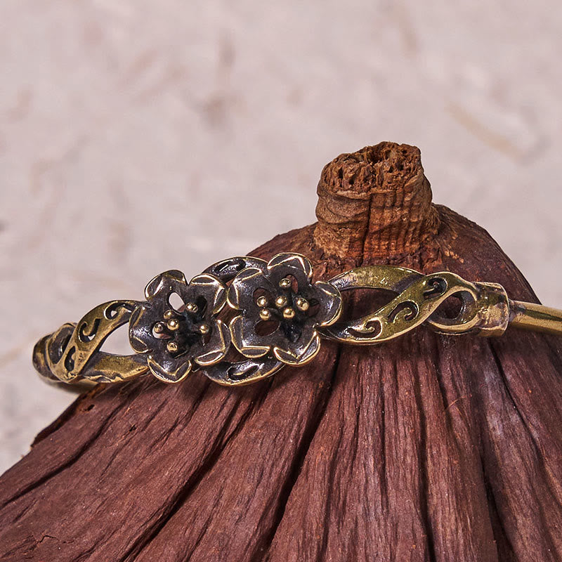 Buddha Stones Flowers Leaves Copper Brass Luck Healing Cuff Bracelet Bangle - image 14