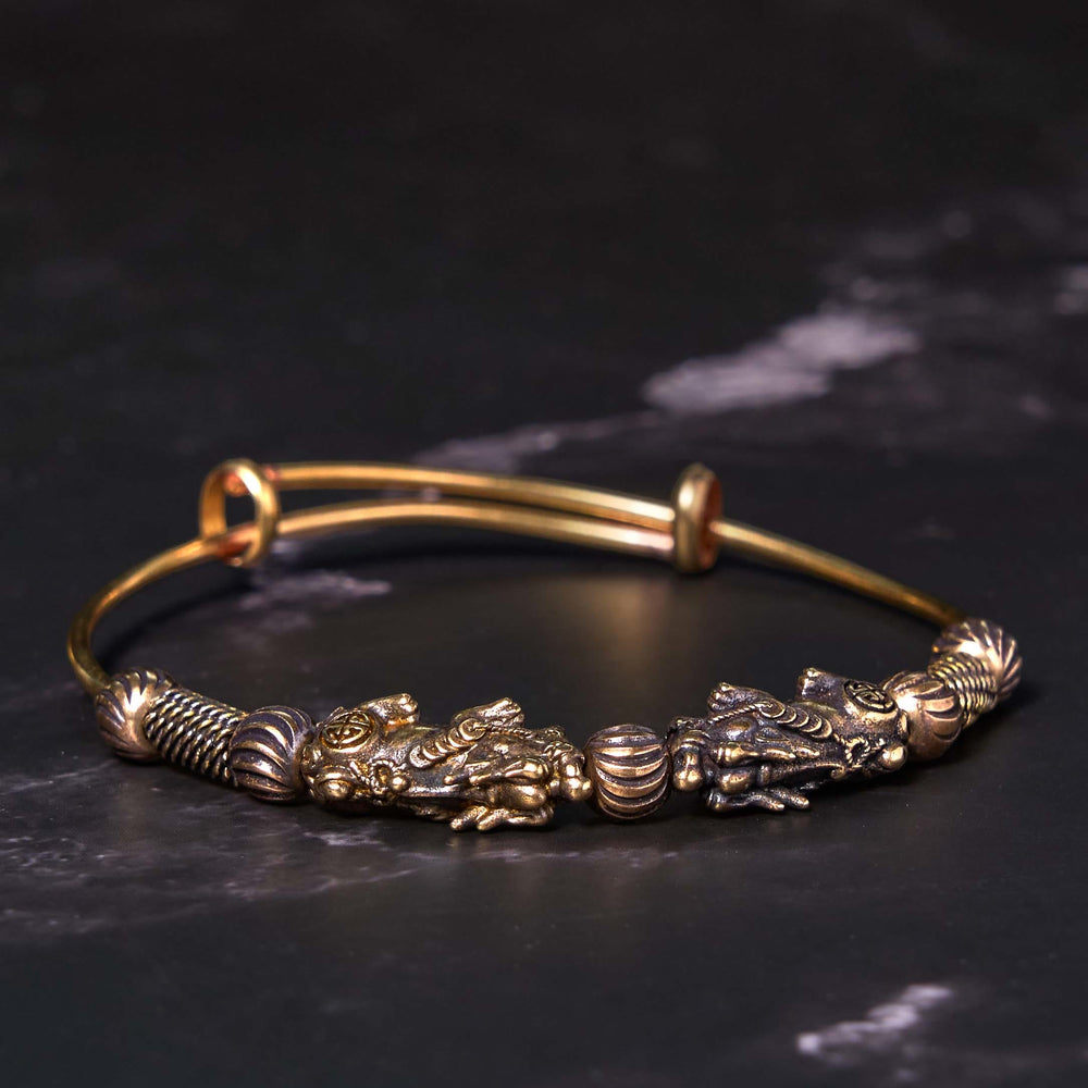 Buddha Stones Pi Xiu Copper Luck Keep Away Evil Spirits Bracelet Bangle - image 2