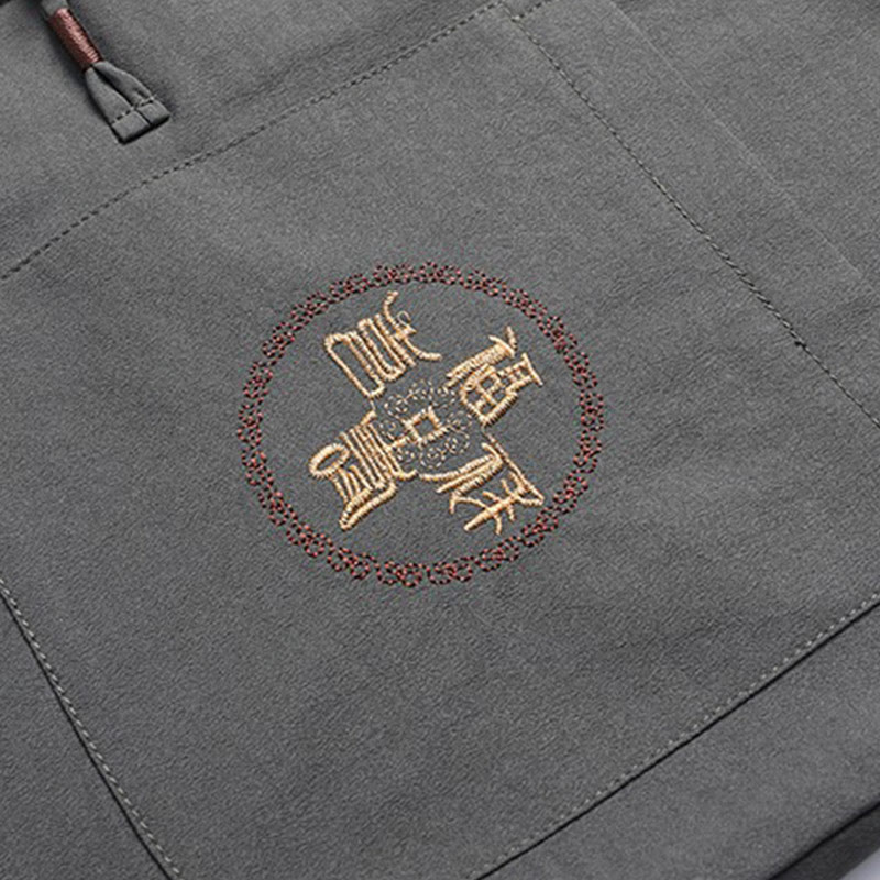 Buddha Stones Chinese New Year Embroidered Fu Tang Suit Hanfu Long Sleeve Top Pants Clothing Men's Set - image 9
