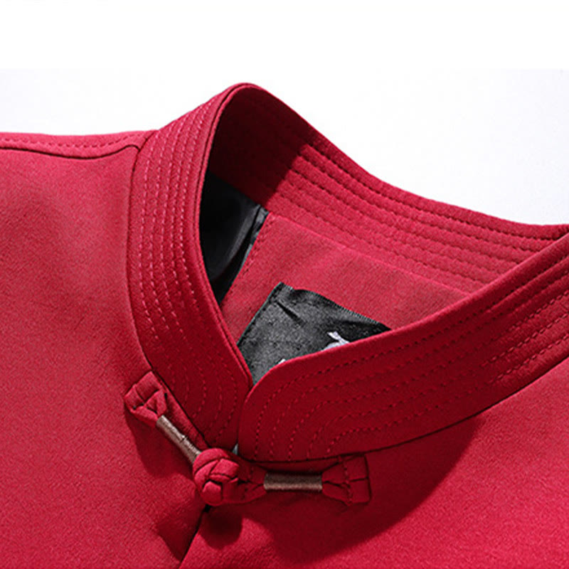 Buddha Stones Chinese New Year Embroidered Tang Suit Hanfu Traditional Uniform Long Sleeve Top Pants Clothing Men's Set - image 8