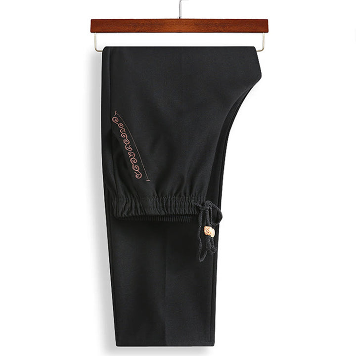 Buddha Stones Chinese New Year Embroidered Tang Suit Hanfu Traditional Uniform Long Sleeve Top Pants Clothing Men's Set - image 5