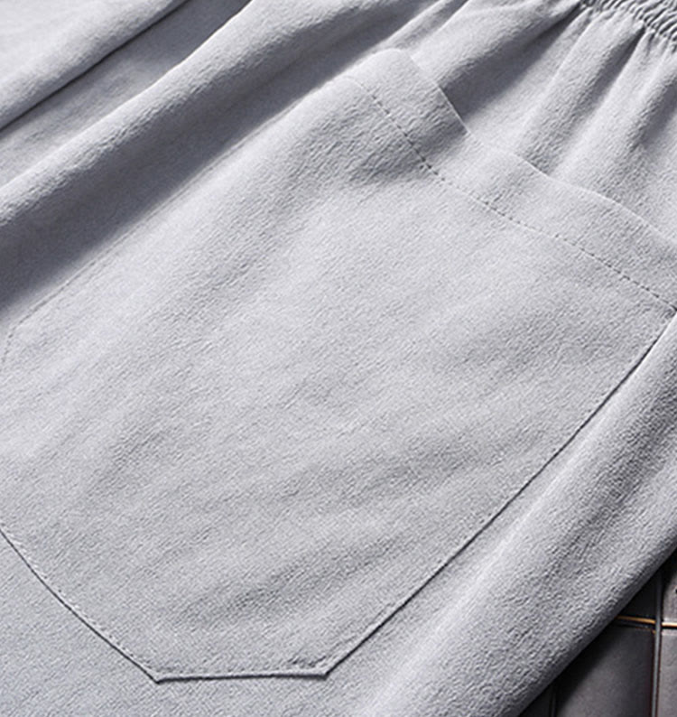 Buddha Stones Chinese New Year Embroidered Dragon Frog-button Tang Suit Hanfu Long Sleeve Top Pants Clothing Men's Set - image 14