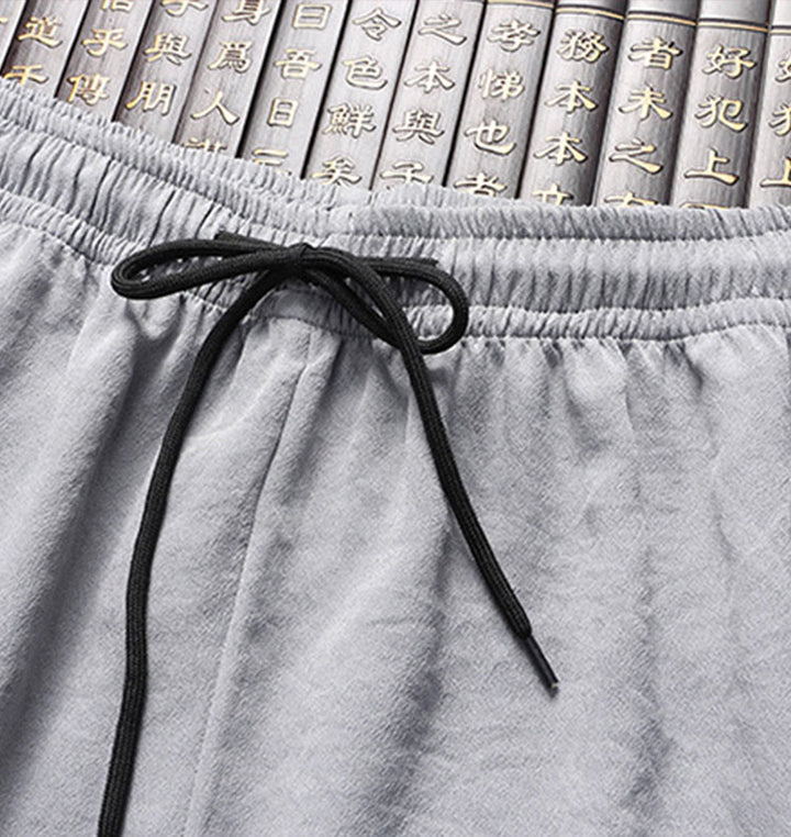 Buddha Stones Chinese New Year Embroidered Dragon Frog-button Tang Suit Hanfu Long Sleeve Top Pants Clothing Men's Set - image 12