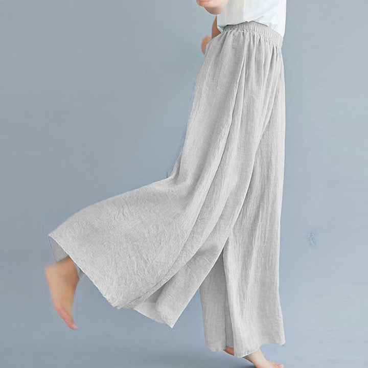 Buddha Stones Women Casual Loose Cotton Linen Wide Leg Pants For Yoga Dance