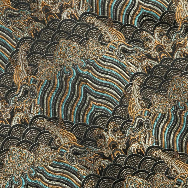 Buddha Stones Chinese New Year Jacquard Damask Seawater Pattern Frog-button Tang Suit Men's Jacket Shirt With Pockets - image 15