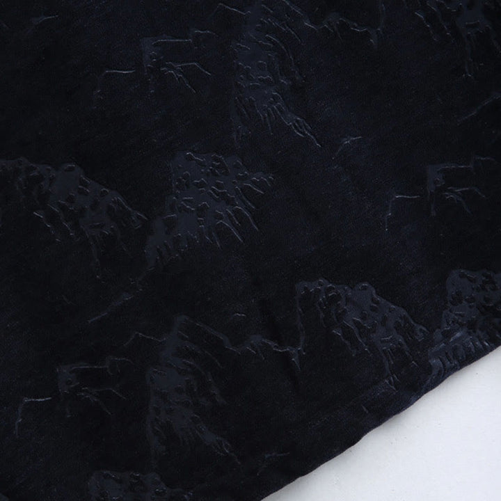 Buddha Stones Chinese New Year Landscape Print Handmade Frog-button Tang Suit Men's Jacket Shirt With Pockets - image 10