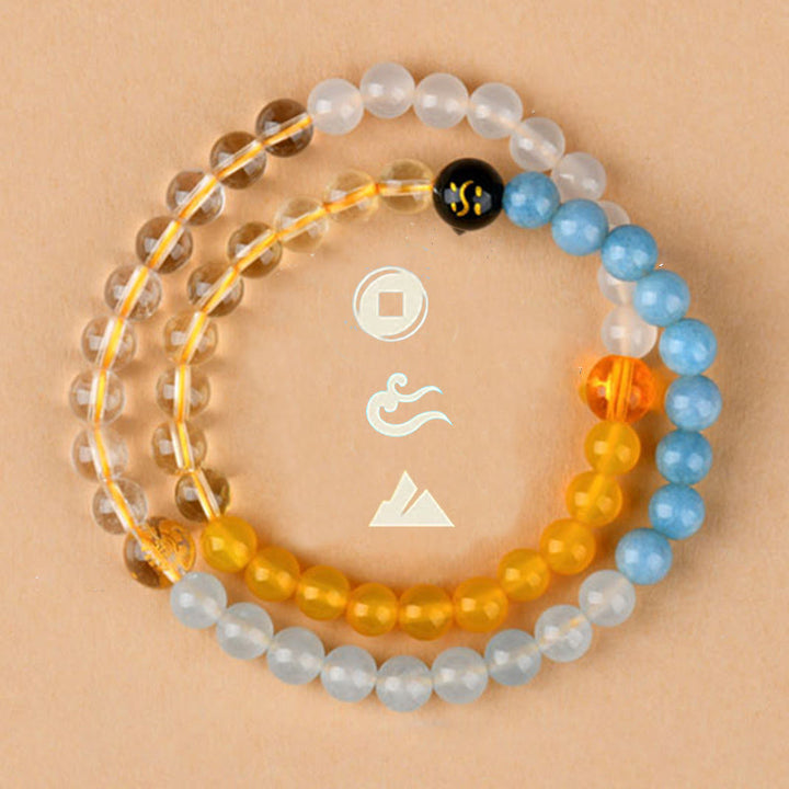 Buddha Stones Five Elements Various Crystal Agate Strawberry Quartz Wisdom Bracelet - image 29
