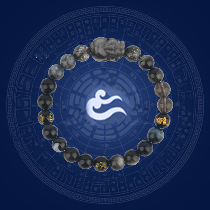 Buddha Stones Five Elements Various Crystal Agate Pixiu Wealth Bracelet - image 14